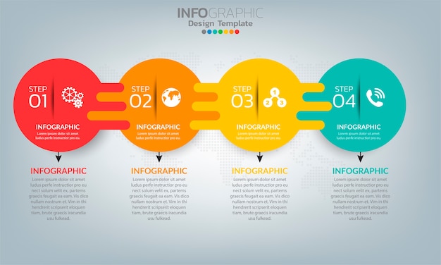 Infografik-elemente der geschäftszeitleiste mit 5 optionen oder schritten