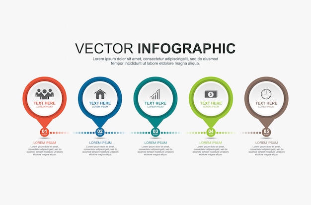 Infografik-elemente design mit 5 optionen