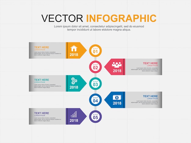 Vektor infografik-elemente design mit 5 optionen