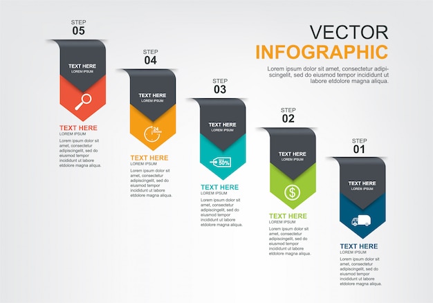 Vektor infografik-elemente-design mit 5 optionen