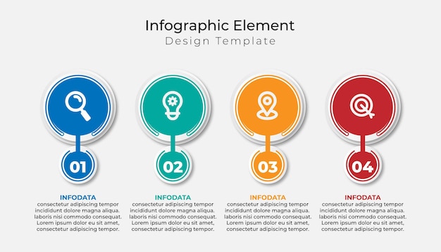 Infografik-elemente diagramme diagramme mit 4 schritten