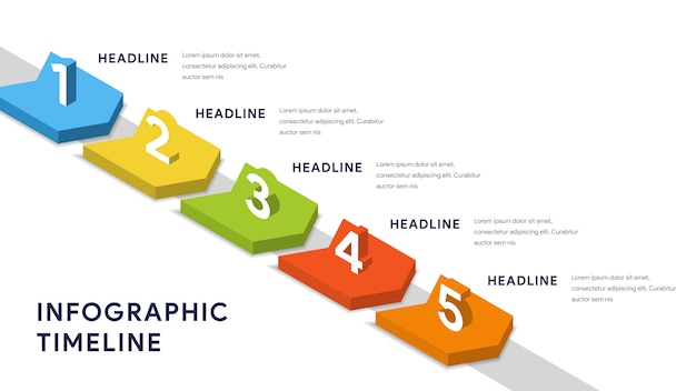 Vektor infografik-elemente für schritte, timeline, workflow