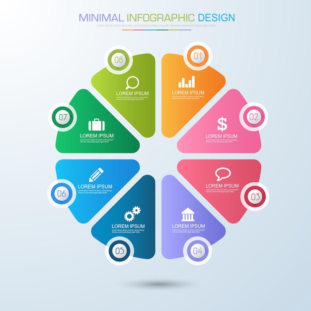 Infografik-elemente mit business-iconprozess oder schritten und optionen workflow-vektordesign