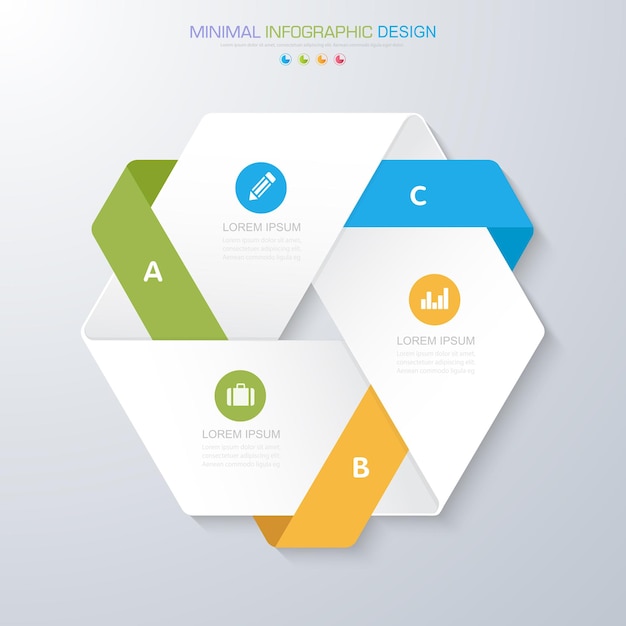 Infografik-elemente mit business-symbol auf vollfarbigem hintergrund prozess oder schritte und optionen workflow-diagrammevektordesignelement eps10 illustration