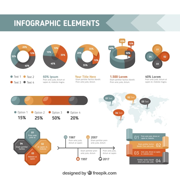 Infografik-elemente mit orangefarbenen details