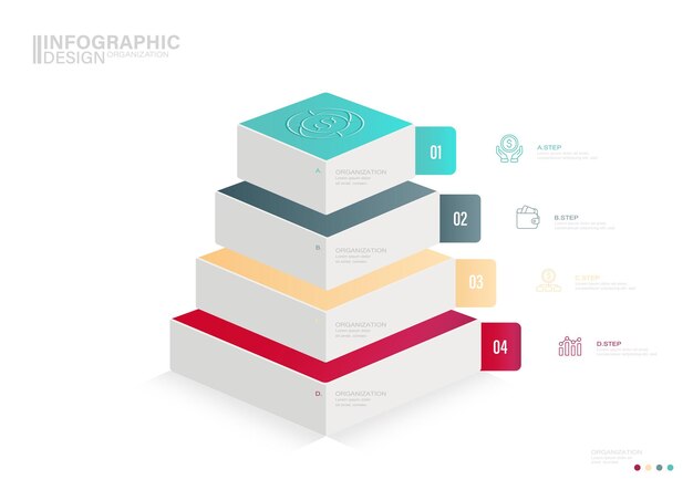 Infografik-Elemente Stock Illustration Infografik Nummer 4 Teil der Schritte Symbole Erfolgsschritte