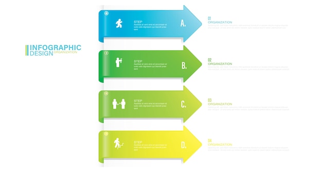 Vektor infografik-elemente stock illustration infografik nummer 4 teil der schritte symbole pfeil