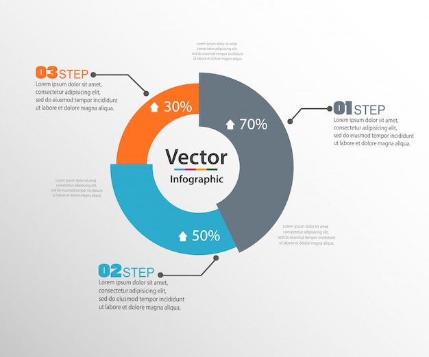 Infografik-Entwurfsvorlage mit jährlichen Statistikgraphen des modernen Entwurfs