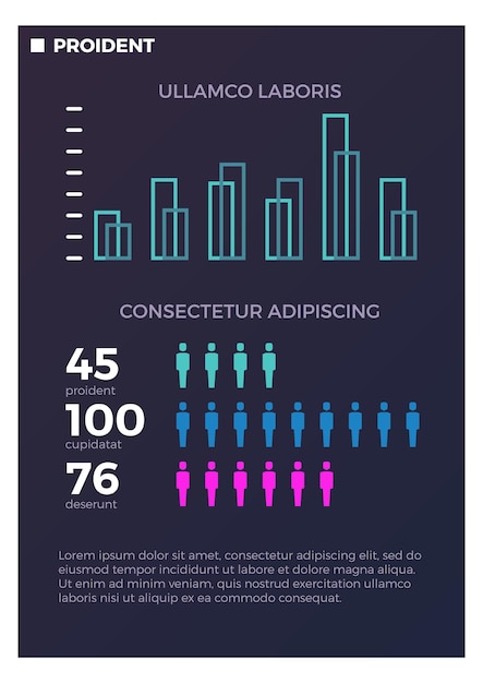 Infografik-flyer-vorlage für die verteilung von personen statistikdiagramm