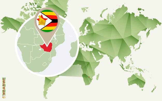 Infografik für simbabwe detaillierte karte von simbabwe mit flagge