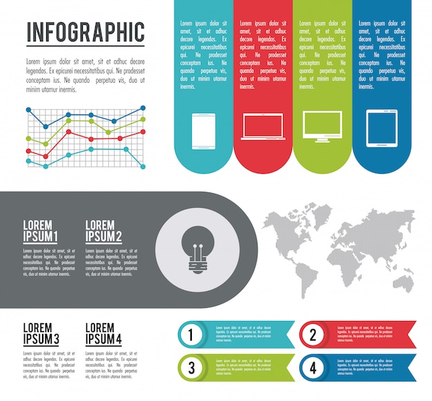 Vektor infografik ganze welt