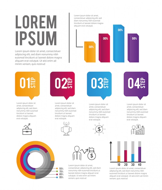 Vektor infografik geschäftsprojekt und strategieplan