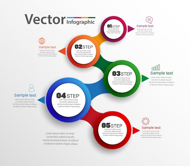 Infografik-konzept mit 5 optionen oder schritten