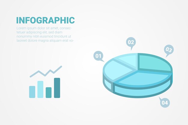 Infografik-kreisdiagramm 4 option banner hintergrund option vorlage set vektor-illustration