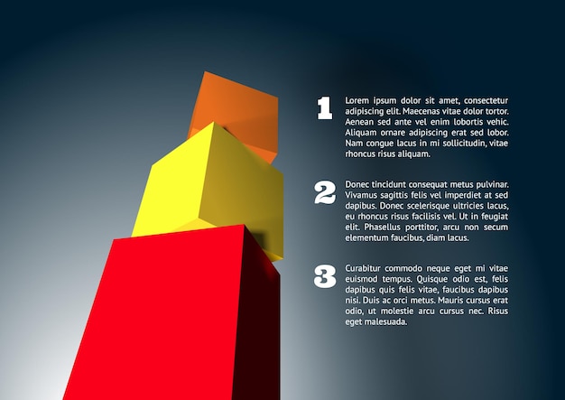 Infografik mit 3d-würfelpyramide