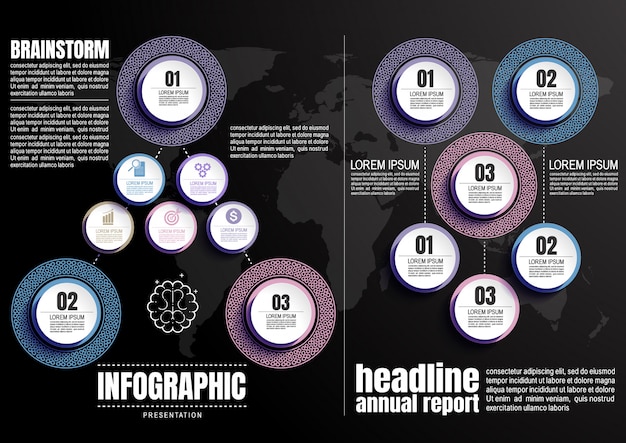 Infografik mit drei schritten