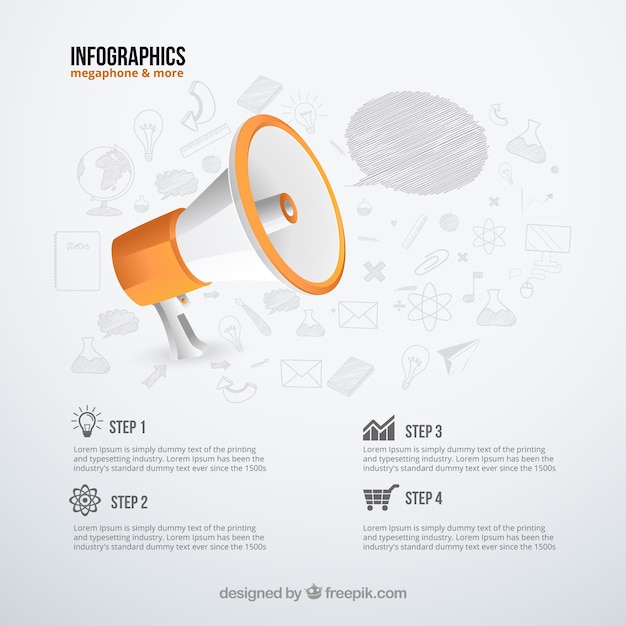 Infografik mit einem megaphon