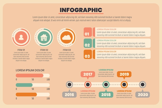 Infografik mit retro-farben-design