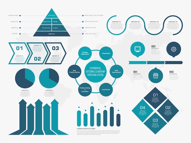 Vektor infografik mit symbol für geschäftsstrategie