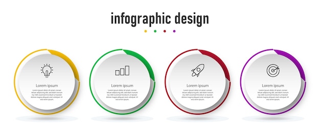 Infografik schritt kreis liste liste