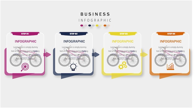 Infografik-schritte für unternehmer in der zukunft