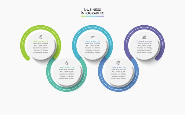Infografik-symbole für die visualisierung von geschäftsdaten für die abstrakte hintergrundvorlage