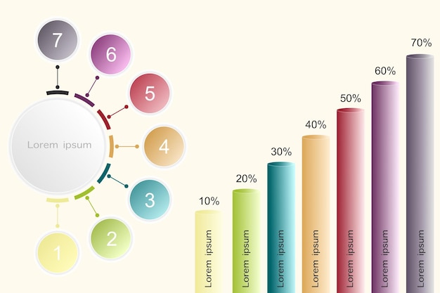 Infografik-vorlage, diagramme, die ihre geschäftsdaten darstellen.