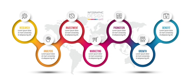 Infografik-vorlage für das zeitdiagrammgeschäft