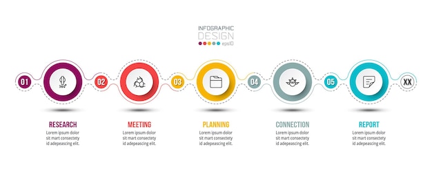 Infografik-vorlage für das zeitdiagrammgeschäft