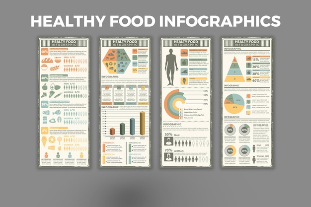 Infografik-vorlage für gesunde lebensmittel