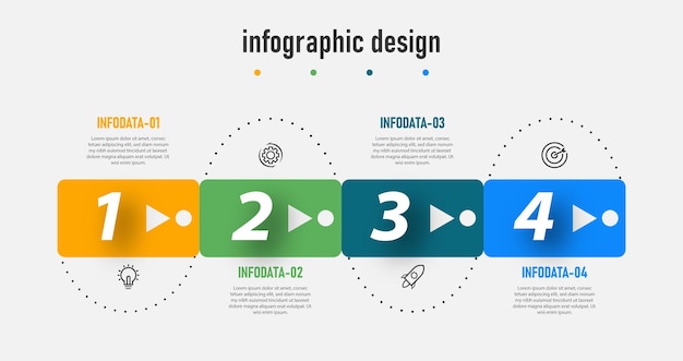 Infografik-vorlage für moderne schritte