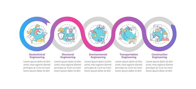 Infografik-vorlage für professionelle ingenieurarbeiten