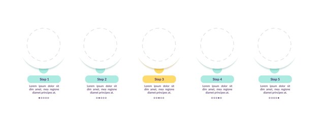 Infografik-vorlage für runde aufeinanderfolgende abschnitte