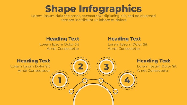 Infografik-vorlage für vier schritte