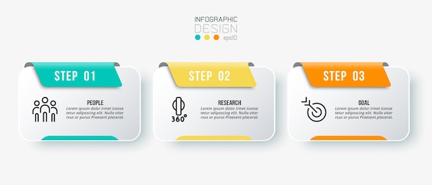 Infografik-vorlage geschäftskonzept mit schritt