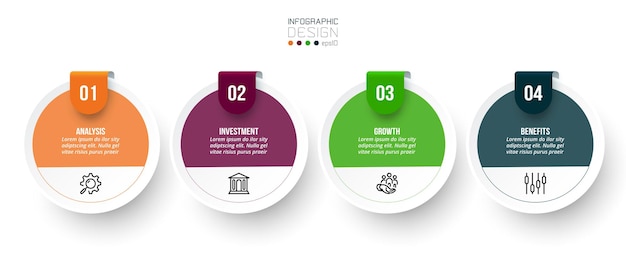 Infografik-vorlage geschäftskonzept mit schritt