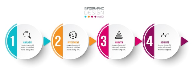 Vektor infografik-vorlage geschäftskonzept mit schritt