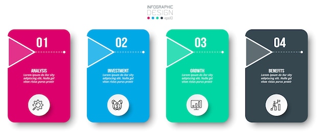 Infografik-vorlage geschäftskonzept mit schritt