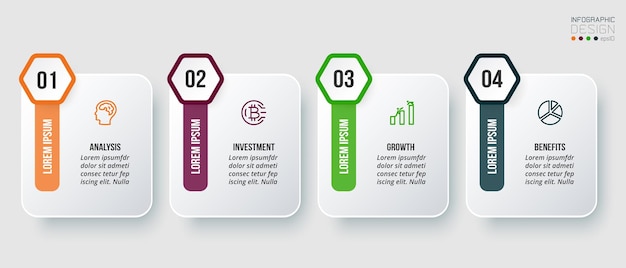 Infografik-vorlage geschäftskonzept mit schritt