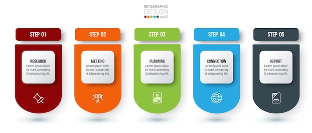 Infografik-vorlage geschäftskonzept mit schritt