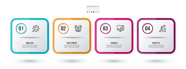 Infografik-vorlage geschäftskonzept mit schritt
