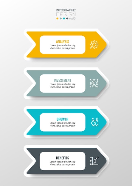 Infografik-vorlage geschäftskonzept mit workflow