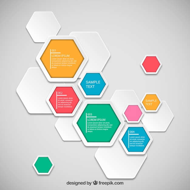 Infografik vorlage hexagon