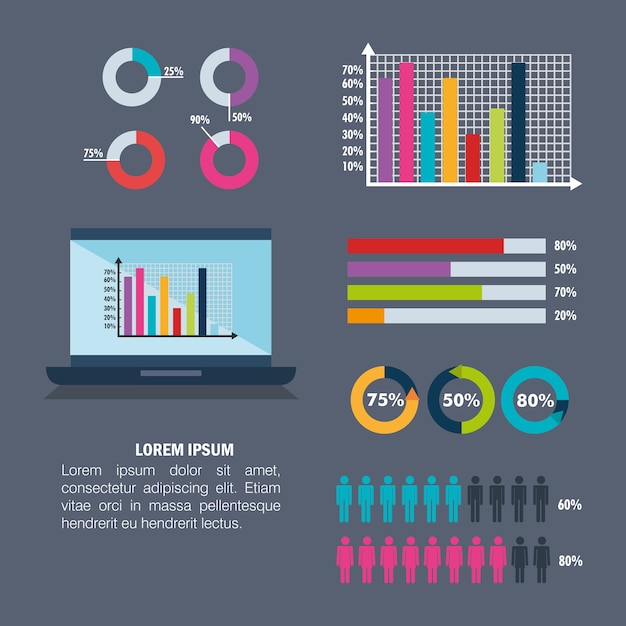 Vektor infografik vorlage legen sie symbole