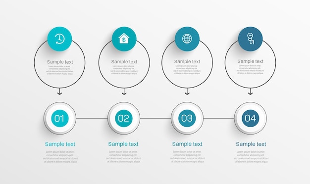 Infografik-vorlage mit 4 optionen