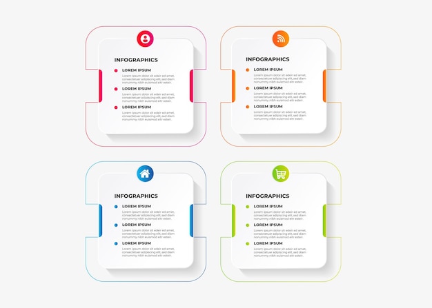 Infografik-vorlage mit 4 schritten