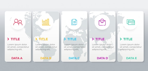 Infografik-vorlage mit 5 optionen schritte