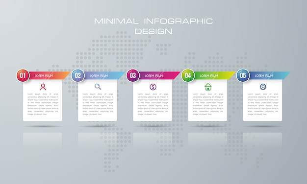 Infografik-vorlage mit 5 optionen, timeline infografiken design vektor - vektor