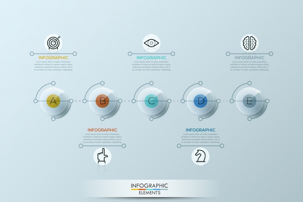 Infografik-vorlage mit abgerundeten elementen