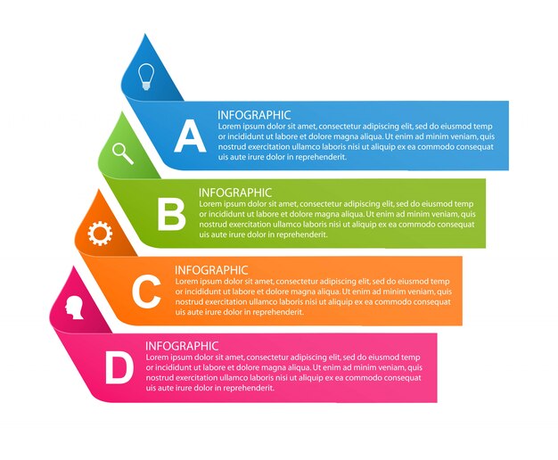 Infografik vorlage mit bändern.